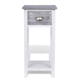ZNTS Nightstand with 1 Drawer Grey and White 242038