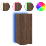 TV Wall Cabinet with LED Lights Brown Oak 30.5x35x70 cm 837244