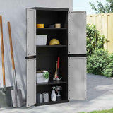 Outdoor Storage Cabinet Grey and Black 65x37x165 cm PP 364201