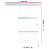 Sliding Door ESG Glass and Aluminium 90x205 cm Silver 288059