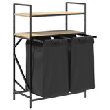 Laundry Basket 2 Compartments with Shelves Sonoma Oak 859086