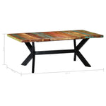 ZNTS Dining Table 200x100x75 cm Solid Reclaimed Wood 247429