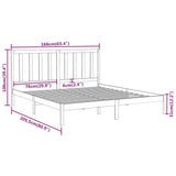 Bed Frame without Mattress 160x200 cm Solid Wood 3106778