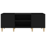 Record Cabinet Black 121x38x48 cm Engineered Wood 831926