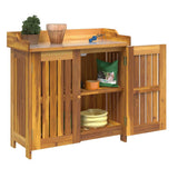 Garden Cabinet Natural 78 x 36.5 x 78cm Solid Acacia Wood 42001364