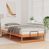 Bed Frame Brown 100 x 210 cm Solid Pine Wood 873165