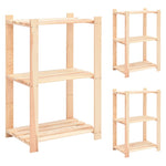 3-Tier Storage Racks 3 pcs 60x38x90 cm Solid Pinewood 150 kg 3051122