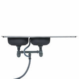 Kitchen Sink Double Basin with Strainer & Trap Stainless Steel 145075