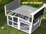Wooden Dog Kennel with Removable Floor, Asphalt and Openable Roof, Giant Window for Large Dogs, T3398P376389