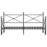 Daybed with Trundle without Mattress Black 75x190 cm Steel 4104672