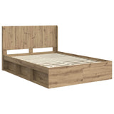 Bed Frame with Storage and Headboard Artisan Oak 120 x 200 cm 3413876