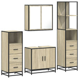 4 Piece Bathroom Furniture Set Sonoma Oak Engineered Wood 3301246