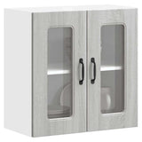 Kitchen Wall Cabinet with Glass Door Kalmar Grey Sonoma Engineered Wood 853673