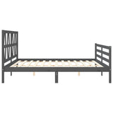 Bed Frame without Mattress Grey 200x200 cm Solid Wood 3194398