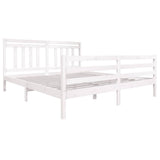 Bed Frame without Mattress White Super King Solid Wood 3100670