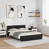 Bed Frame with Headboard Black Oak 140 x 190 cm Engineered Wood 3403573