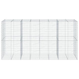 Gabion Basket with Cover 400x100x200 cm Galvanised Iron 3295231