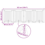 Dog Gate with Stands 4 pcs Artisan Oak 80 x 100 cm 892048