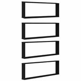 Wall Cube Shelves 4 pcs Black Oak 100x15x30 cm Engineered Wood 862059