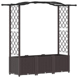 Raised Bed with Trellis and Roof Brown 164 x 40 x 142 cm PP 42032507