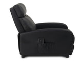 PU With 2-Point Massage Heating Function Recliner Black 95633974