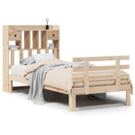 ZNTS Bookcase Bed without Mattress 90x200cm Solid Wood Pine 3322790