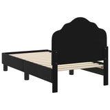 Toddler Bed Frame with Headboard Black 70 x 140 cm Velvet 42010931