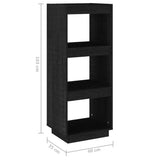 Book Cabinet/Room Divider Black 40x35x103 cm Solid Pinewood 810848