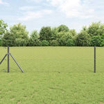 Fence with Posts Grey 0.6 x 10 m PVC-coated steel 3352772