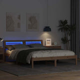 Bed Frame with Headboard Brown 160 x 200 cm Solid Pine Wood 872770
