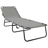 Folding Sun Lounger 2 pcs Grey 188 x 57 x 86.5 cm Polyester 42003149