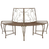 Tree Bench 4-Seater 160 x 80 x 89 cm Steel Antique Brown 42029534