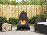 Fire Pit Black 50 x 50 x 95 cm Steel 858940