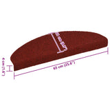 Stair Mats Self-adhesive 15 pcs 65x21x4 cm Bordeaux Red Half Round Large 132700