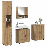 Bathroom Furniture Set Wall-mounted with Door 4 pcs Artisan Oak 3393012