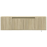 TV Wall Cabinet with LED Lights Sonoma Oak 135x31x39.5 cm 852385