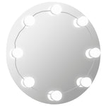 ZNTS Wall Mirror with LED Lights Round Glass 3078641