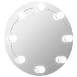 Wall Mirror with LED Lights Round Glass 3078642