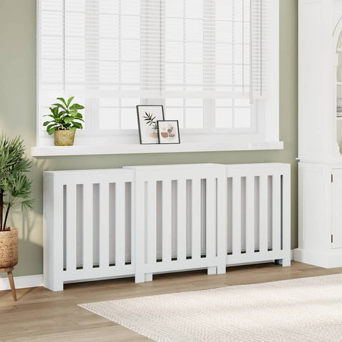 Radiator Cover White 205x21.5x83.5 cm Engineered Wood 852762
