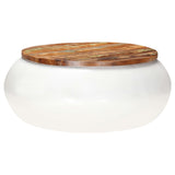 Coffee Table White 68x68x30 cm Solid Reclaimed Wood 323534