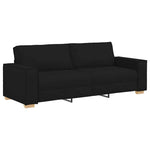 Sofa Set with Cushion 3 pcs Black 220 x 78 x 84 cm Fabric 3324611