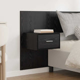 Headboard with Cabinet 3 pcs Black Oak Engineered Wood 3416194