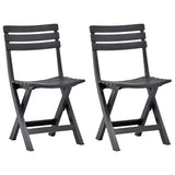 Folding Chairs 2 pcs Plastic Anthracite 48787