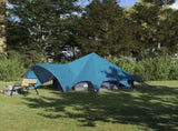 Teepee Tent 3-Person with Roof Blue and Grey 312 x 312 x 197 cm 42004009
