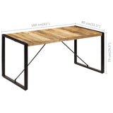 Dining Table Brown and Black Solid Mango Wood and Powder-Coated Steel 247417