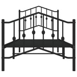 Metal Bed Frame without Mattress with Footboard Black 80x200cm 373798