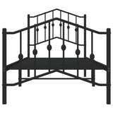 Metal Bed Frame without Mattress with Footboard Black 90x200cm 373800