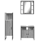 ZNTS 3 Piece Bathroom Cabinet Set Grey Sonoma Engineered Wood 3214758