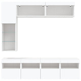7 Piece TV Wall Cabinet Set with LED Lights White 3216757