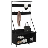 Clothes Rack Black Oak 100 x 41 x 184 cm Engineered Wood 882891